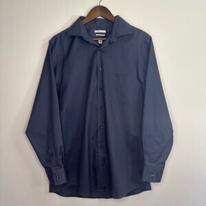 Van Heusen Dark Gray Dress Shirt, Regular Fit, 15.5 32/33